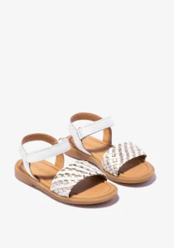 Conguitos Sandalias De Niña Napa Blanco Oro^ Sandalias|Zapatos De Ceremonia