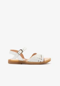 Conguitos Sandalias De Niña Piel Trenzada Blanco^ Sandalias|Zapatos De Ceremonia