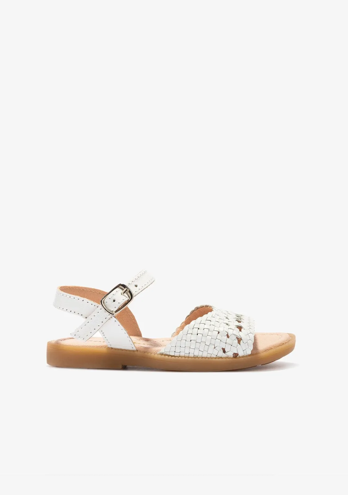Conguitos Sandalias De Niña Piel Trenzada Blanco^ Sandalias|Zapatos De Ceremonia