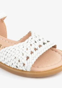 Conguitos Sandalias De Niña Piel Trenzada Blanco^ Sandalias|Zapatos De Ceremonia