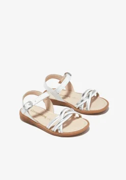 Conguitos Sandalias Hebilla Blanco Plata^ Sandalias|Zapatos De Ceremonia