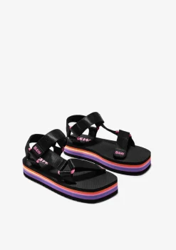 Conguitos Sandalias Plataforma Negro B&W^ Sandalias|Chanclas
