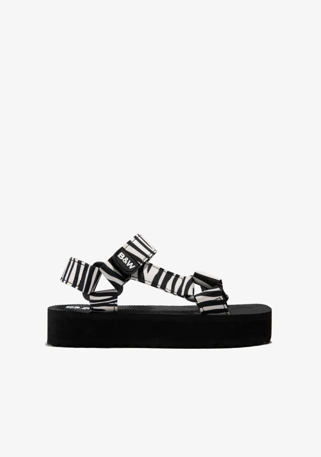 Conguitos Sandalias Plataforma Zebra B&W^ Sandalias|Chanclas