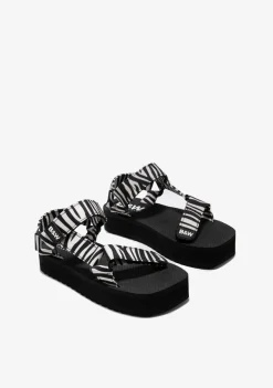 Conguitos Sandalias Plataforma Zebra B&W^ Sandalias|Chanclas