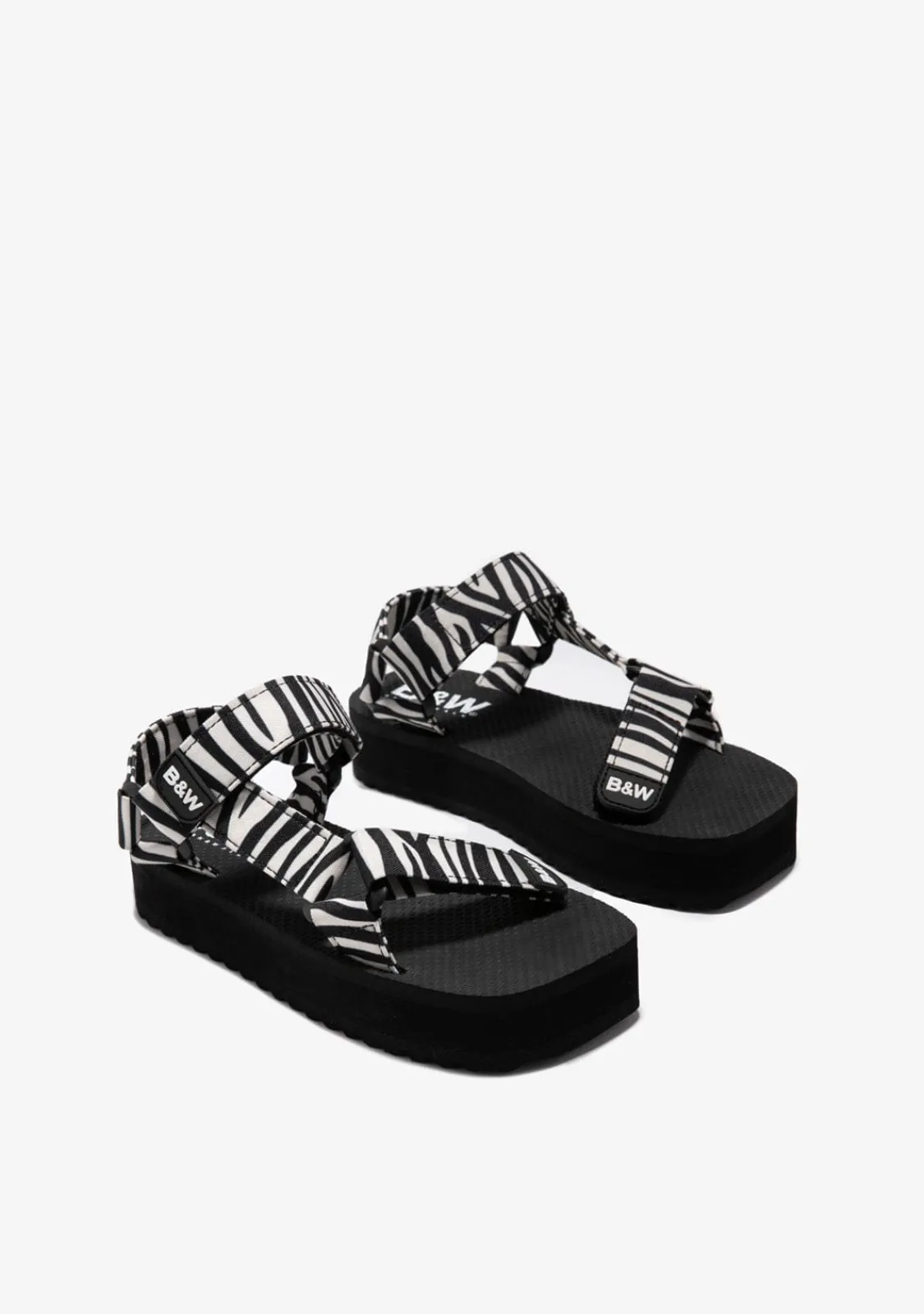 Conguitos Sandalias Plataforma Zebra B&W^ Sandalias|Chanclas