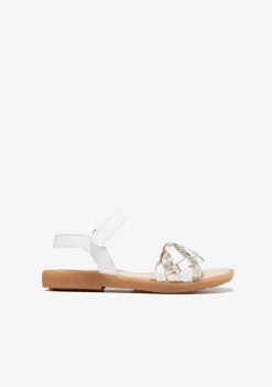 Conguitos Sandalias Trenza Blanco Dorado^ Sandalias|Zapatos De Ceremonia