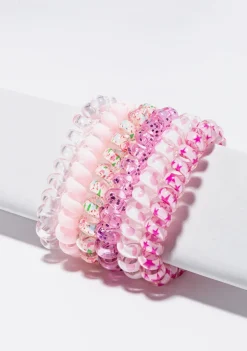 Conguitos Set Coleteros Espiral Rosa^ Para El Pelo
