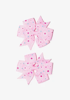 Conguitos Set Lazos Flores Rosa^ Para El Pelo