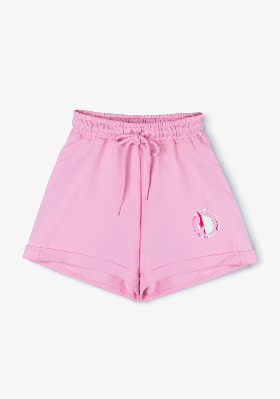 Conguitos Short Deportivo De Niña Liso Unicornio Rosa^ Shorts