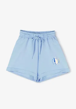 Conguitos Short Deportivo De Niña Liso Unicornio Celeste^ Shorts
