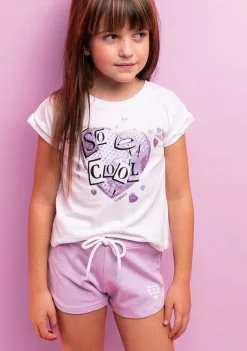 Conguitos Short Deportivo De Niña Liso Corazón Malva^ Shorts