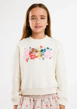 Conguitos Sudadera Bordado Flores Beige^ Sudaderas