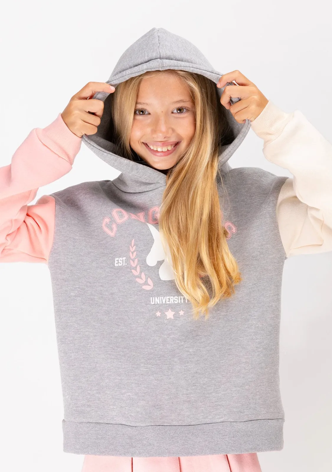 Conguitos Sudadera De Niña Unicornio University Gris^ Sudaderas