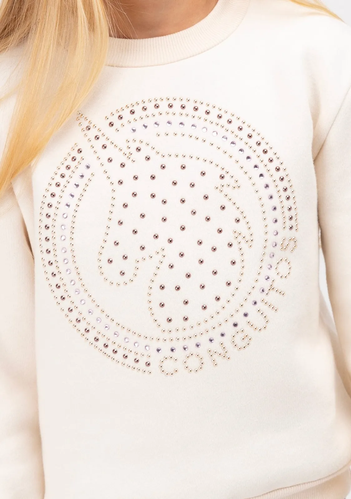 Conguitos Sudadera De Niña Unicornio Strass Beige^ Sudaderas