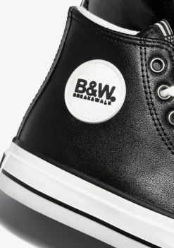 Conguitos Unisex Black Logo Hi-Top Sneakers Napa B&W^ Zapatillas|Zapatillas