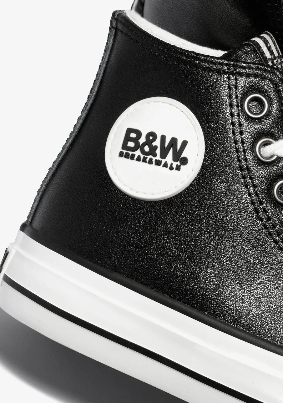 Conguitos Unisex Black Logo Hi-Top Sneakers Napa B&W^ Zapatillas|Zapatillas