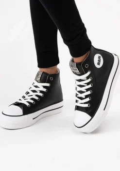 Conguitos Unisex Black Logo Hi-Top Sneakers Napa B&W^ Zapatillas|Zapatillas