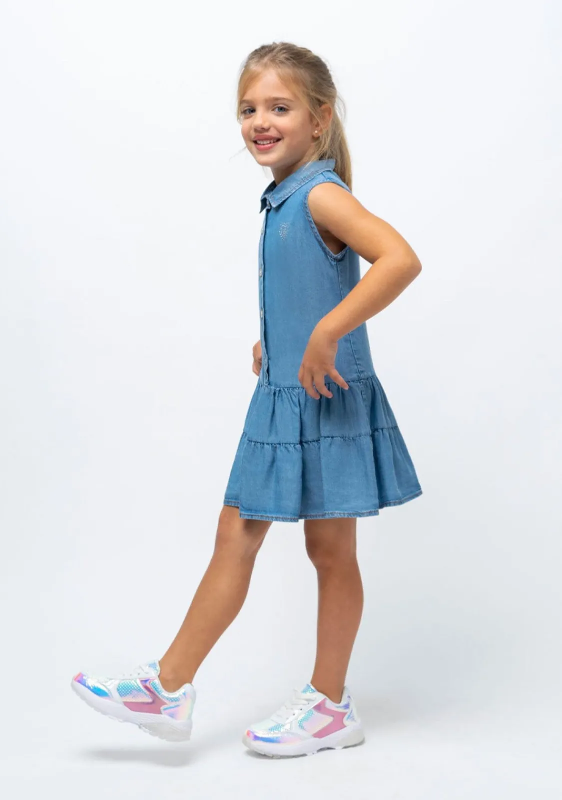 Conguitos Vestido Camisero De Niña Denim^ Vestidos De Verano|Vestidos