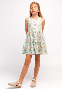 Conguitos Vestido Niña Estampado Frutas Menta^ Vestidos De Verano|Vestidos