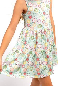 Conguitos Vestido Niña Estampado Frutas Menta^ Vestidos De Verano|Vestidos
