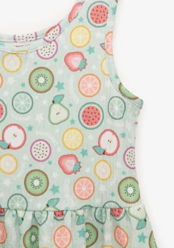 Conguitos Vestido Niña Estampado Frutas Menta^ Vestidos De Verano|Vestidos