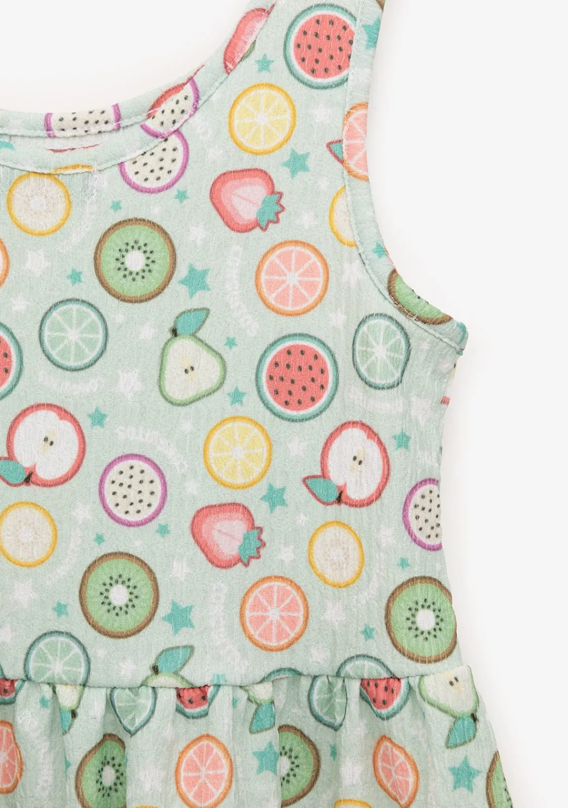 Conguitos Vestido Niña Estampado Frutas Menta^ Vestidos De Verano|Vestidos