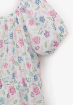 Conguitos Vestido Niña Estampado Flores Blanco^ Vestidos De Verano|Vestidos