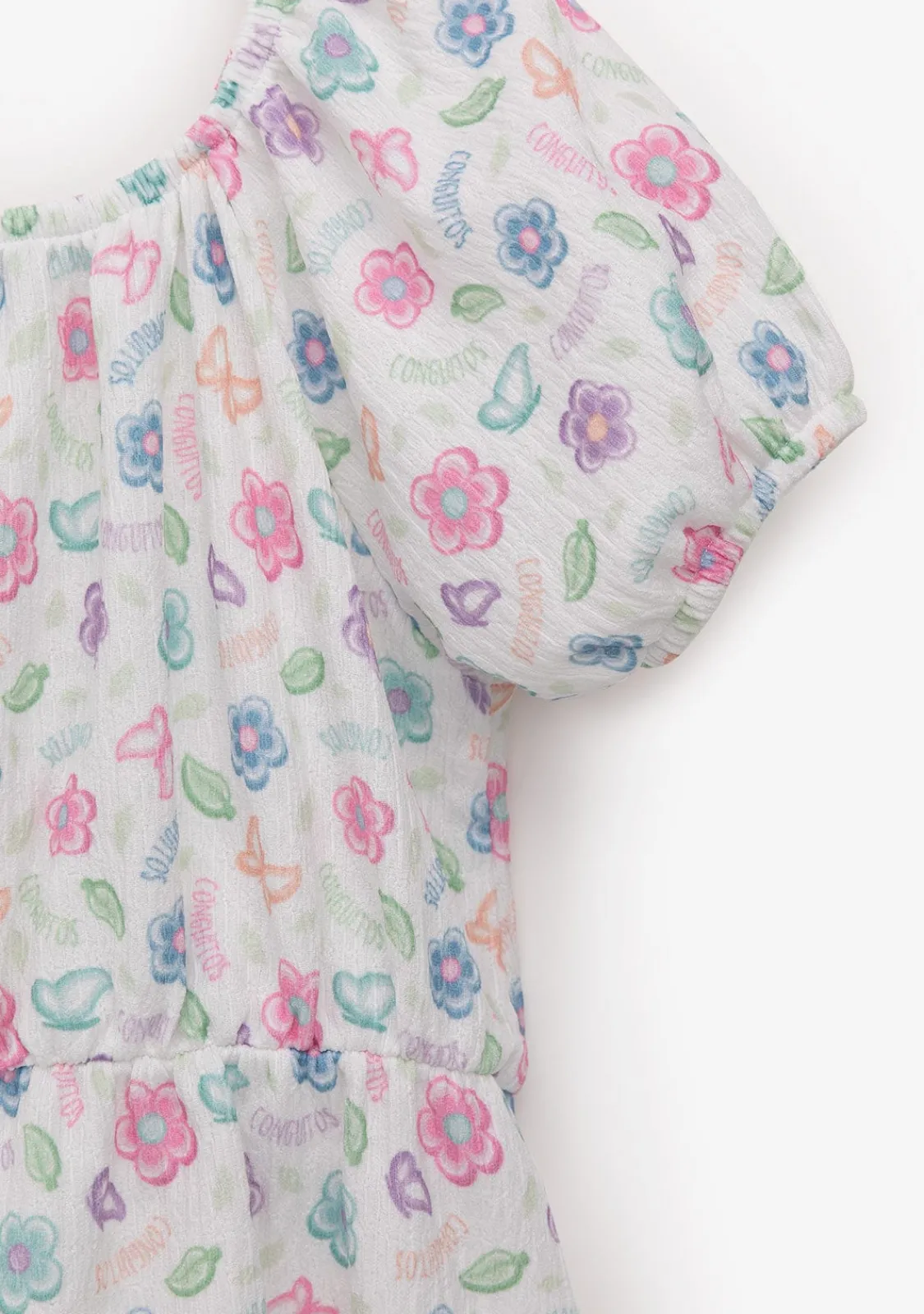 Conguitos Vestido Niña Estampado Flores Blanco^ Vestidos De Verano|Vestidos
