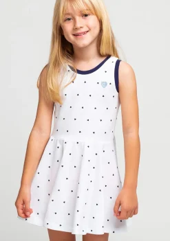 Conguitos Vestido De Niña Blanco Corazones Skater^ Vestidos De Verano|Vestidos
