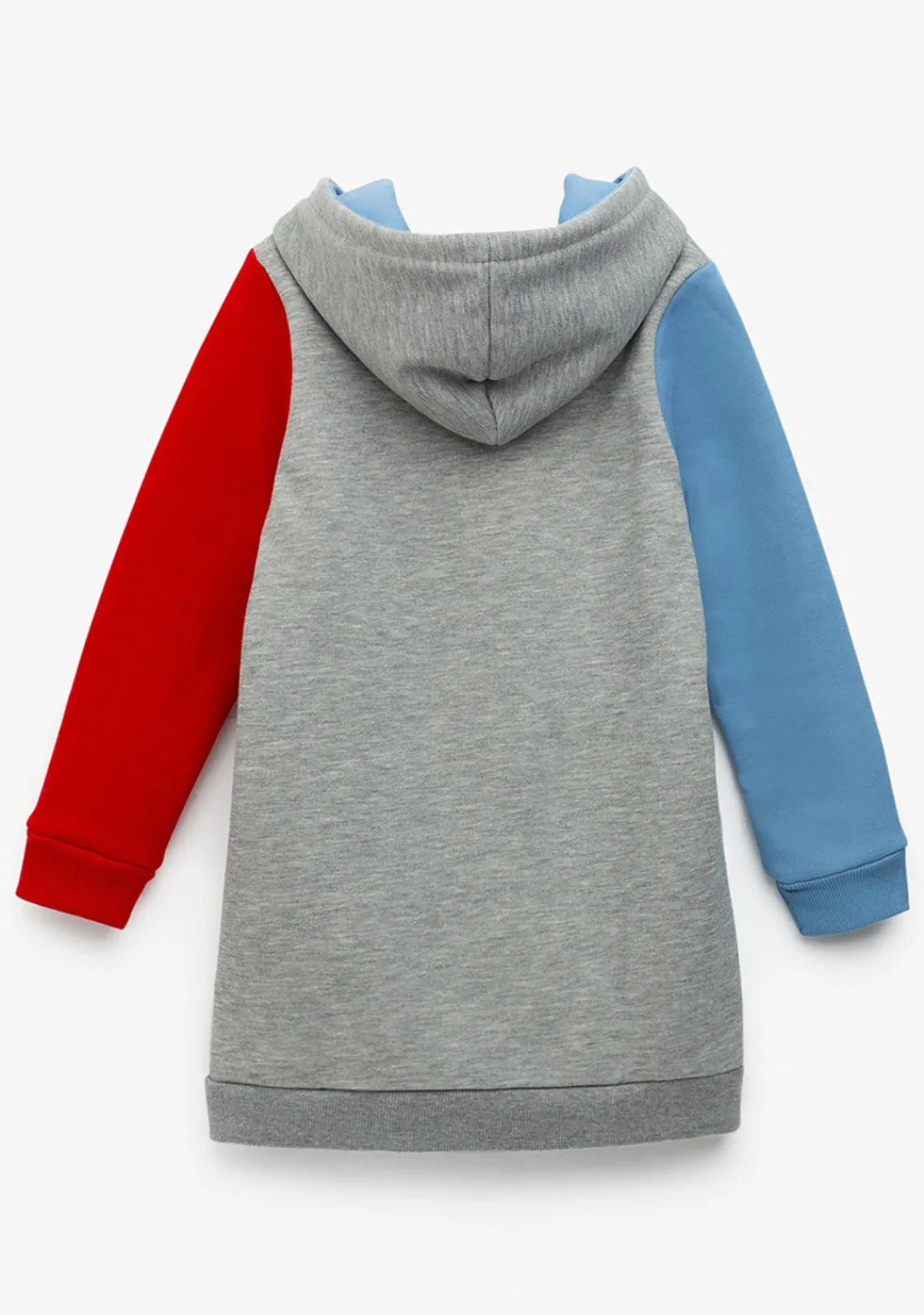 Conguitos Vestido De Niña Color Block Capucha Gris^ Vestidos Sudadera|Vestidos