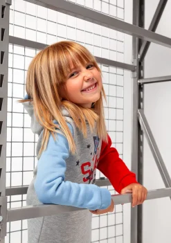 Conguitos Vestido De Niña Color Block Capucha Gris^ Vestidos Sudadera|Vestidos