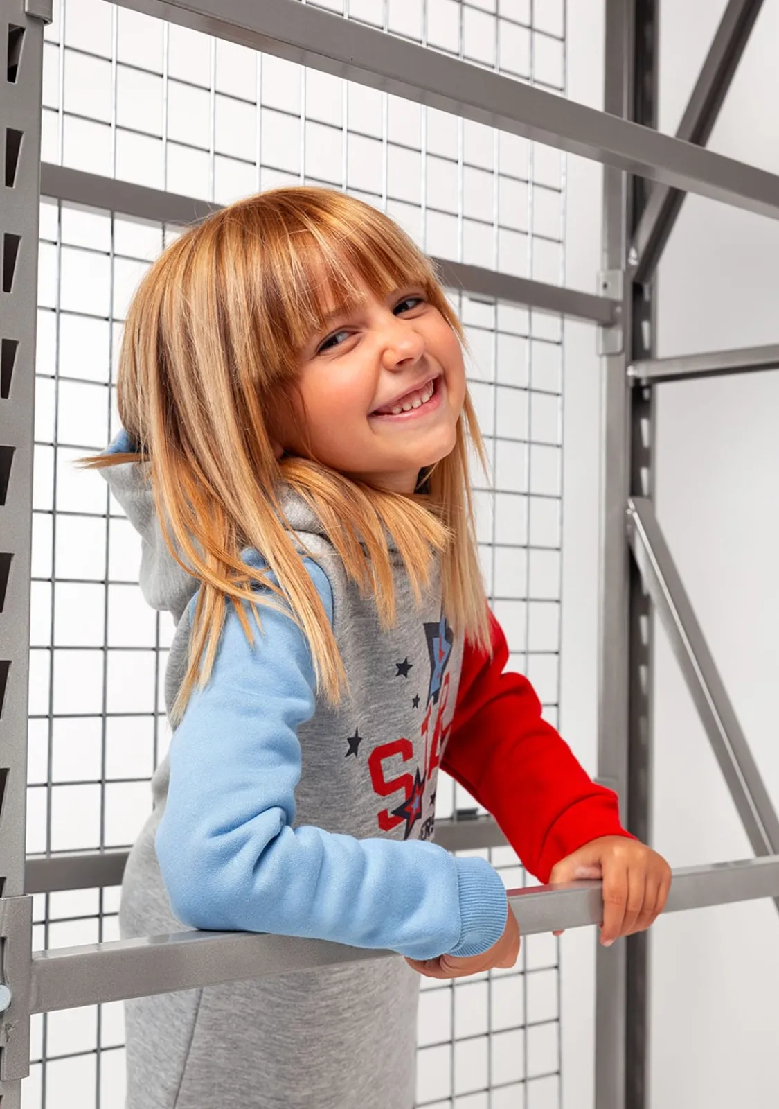 Conguitos Vestido De Niña Color Block Capucha Gris^ Vestidos Sudadera|Vestidos