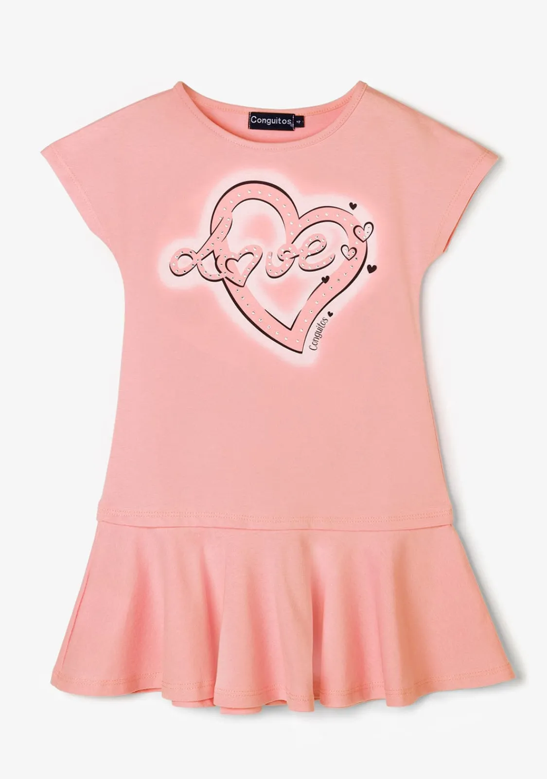 Conguitos Vestido De Niña Corazón Naranja^ Vestidos De Verano|Vestidos