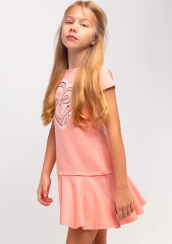 Conguitos Vestido De Niña Corazón Naranja^ Vestidos De Verano|Vestidos