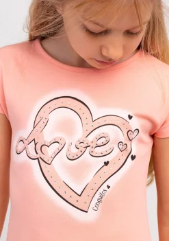 Conguitos Vestido De Niña Corazón Naranja^ Vestidos De Verano|Vestidos