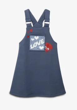 Conguitos Vestido De Niña Pichi Lentejuelas Corazón Gris^ Vestidos Sudadera|Vestidos