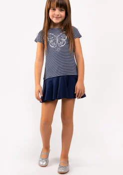 Conguitos Vestido De Niña Rayas Mariposa Marino^ Vestidos De Verano|Vestidos