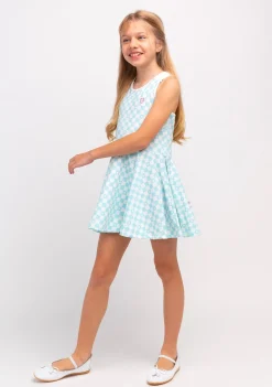 Conguitos Vestido De Niña Skater Cuadros Azul Claro^ Vestidos De Verano|Vestidos