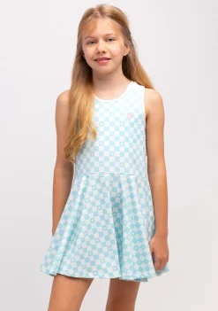 Conguitos Vestido De Niña Skater Cuadros Azul Claro^ Vestidos De Verano|Vestidos