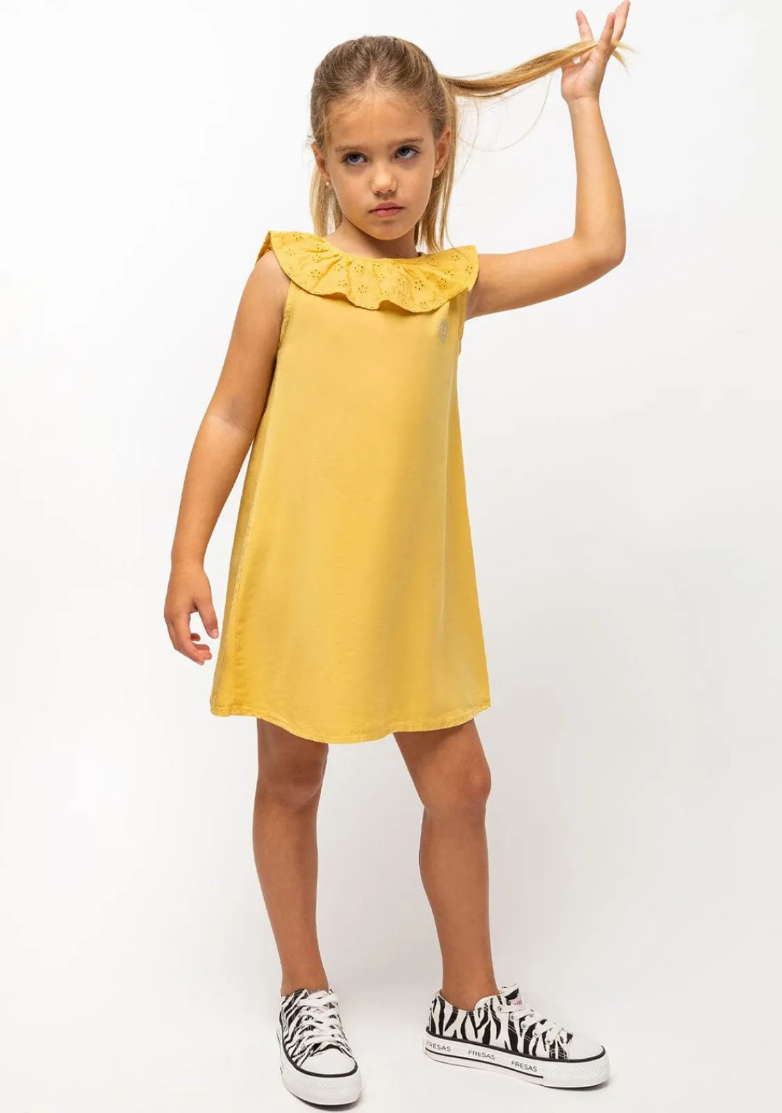 Conguitos Vestido De Niña Tencel Mostaza^ Vestidos De Verano|Vestidos