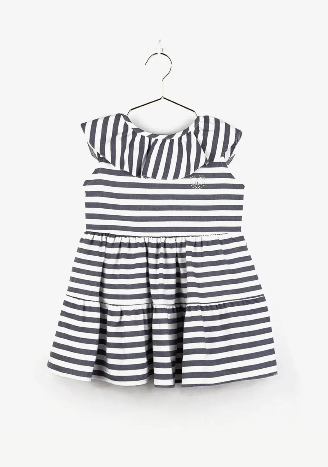 Conguitos Vestido De Niña Volante Rayas Marino^ Vestidos De Verano|Vestidos
