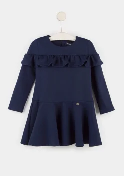 Conguitos Vestido De Niña Volantes Azul Marino^ Vestidos