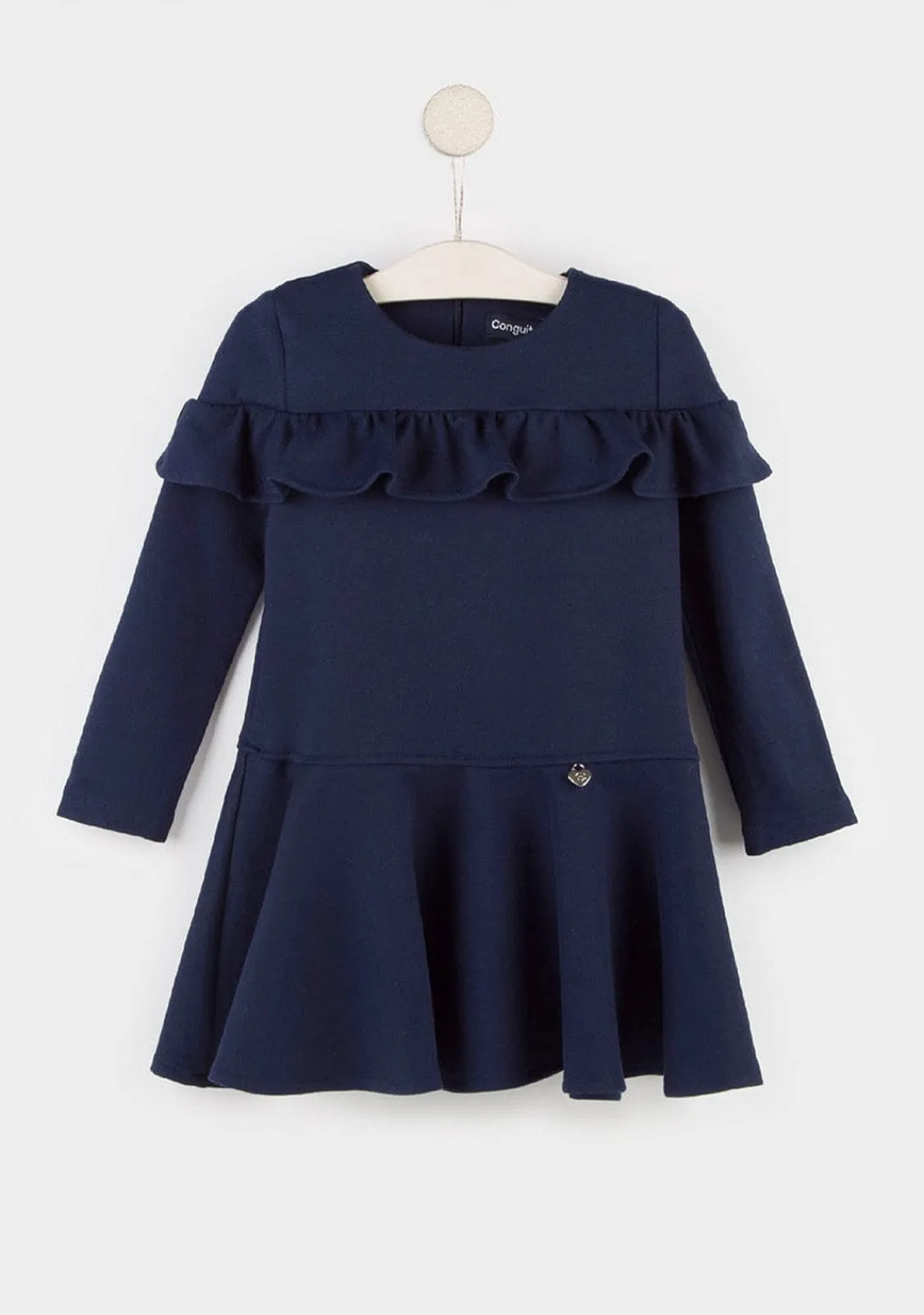 Conguitos Vestido De Niña Volantes Azul Marino^ Vestidos