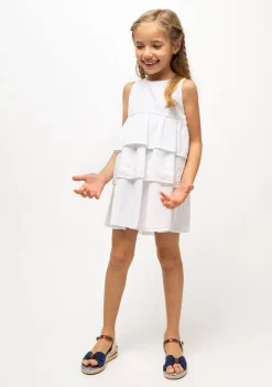 Conguitos Vestido De Niña Volantes Blanco^ Vestidos De Verano|Vestidos