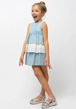 Conguitos Vestido De Niña Volantes Denim^ Vestidos De Verano|Vestidos