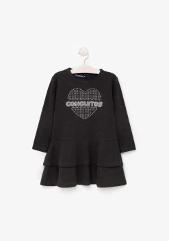 Conguitos Vestido De Niña Volantes Gris^ Vestidos Sudadera|Vestidos