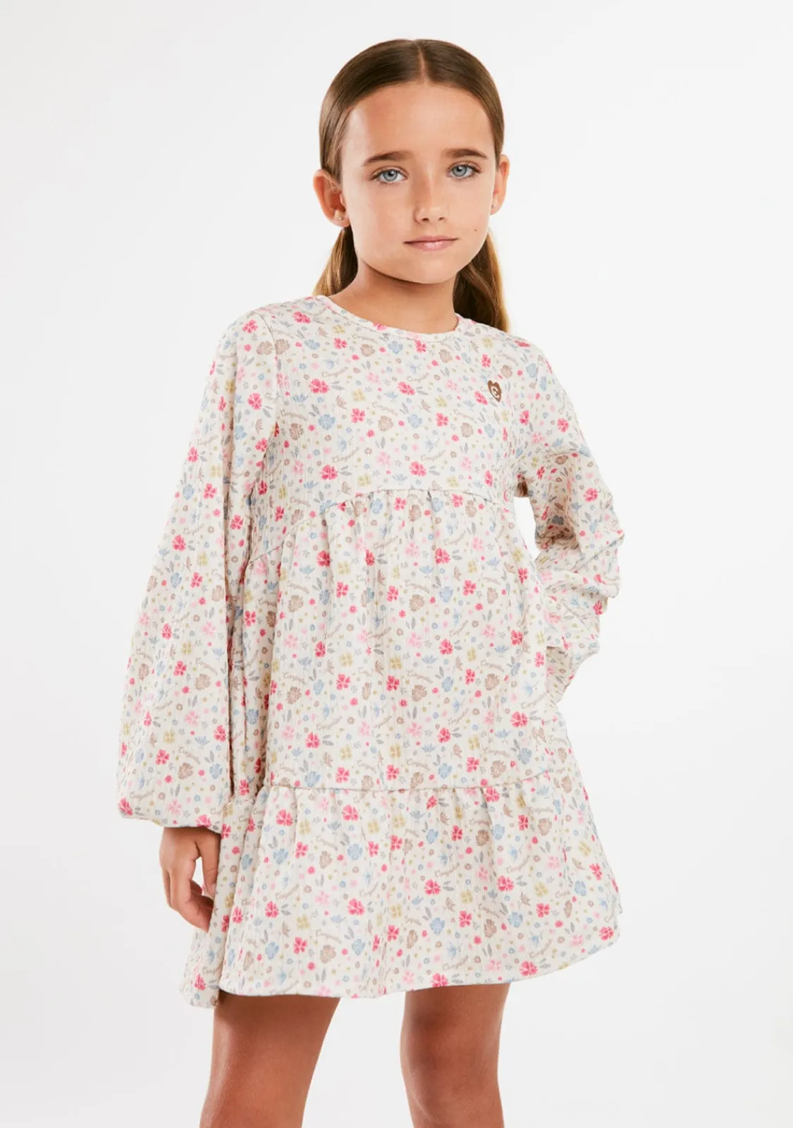 Conguitos Vestido Estampado Flores Beige^ Vestidos