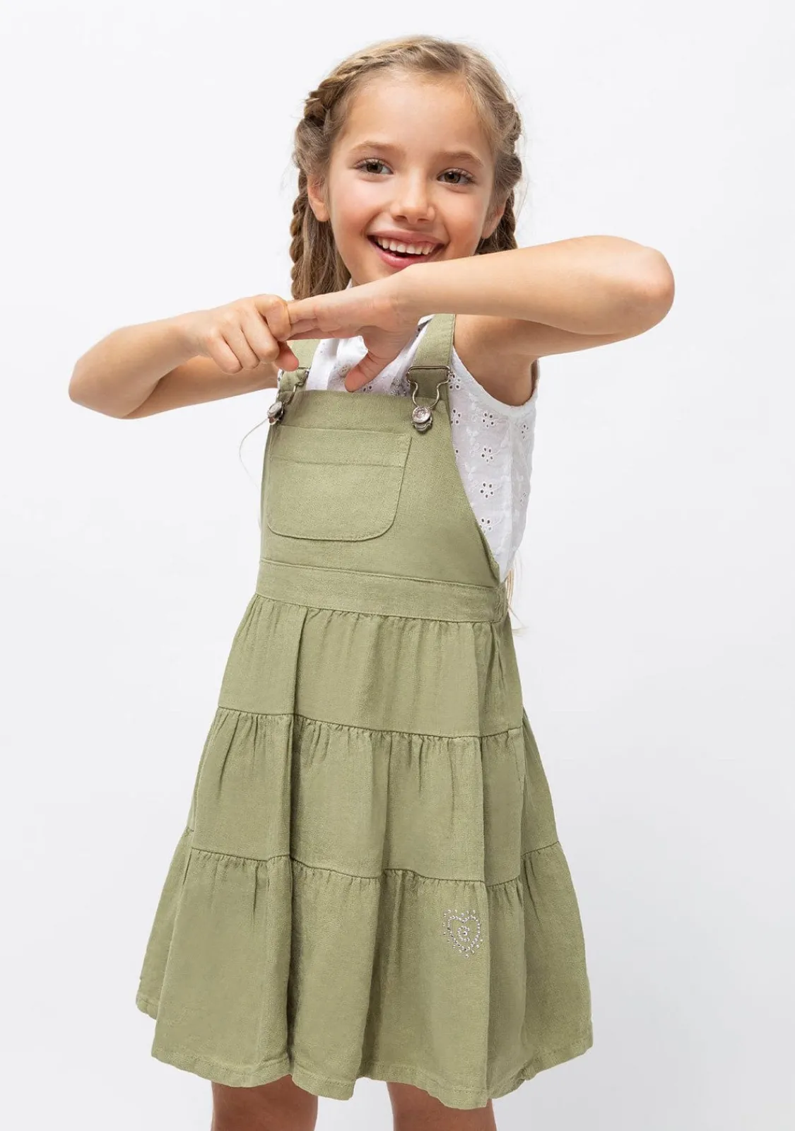 Conguitos Vestido Peto De Niña Kaki^ Vestidos De Verano|Vestidos