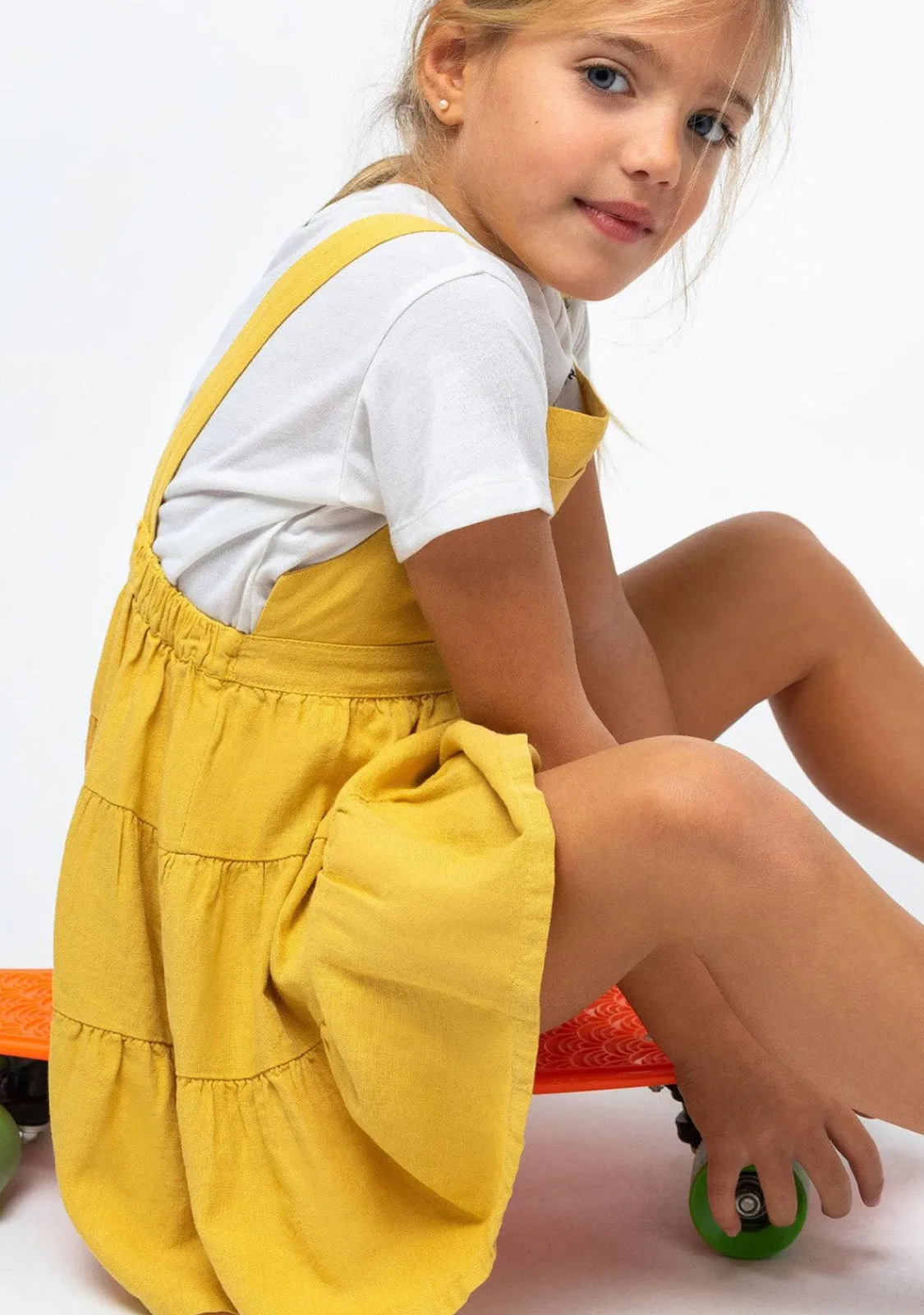 Conguitos Vestido Peto De Niña Mostaza^ Vestidos De Verano|Vestidos