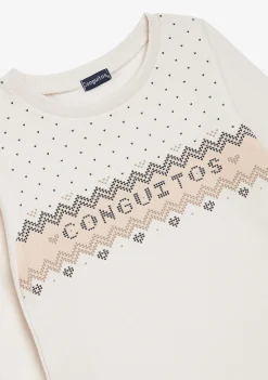 Conguitos Vestido Sudadera Cenefa Beige^ Vestidos Sudadera|Vestidos